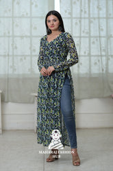 Floral Digital Print Kurti in Fox Georgette